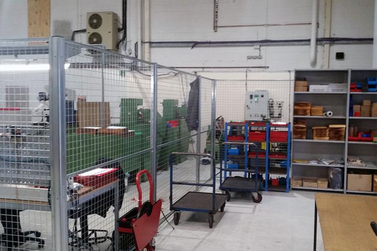 mesh partitioning secure production and work areas
